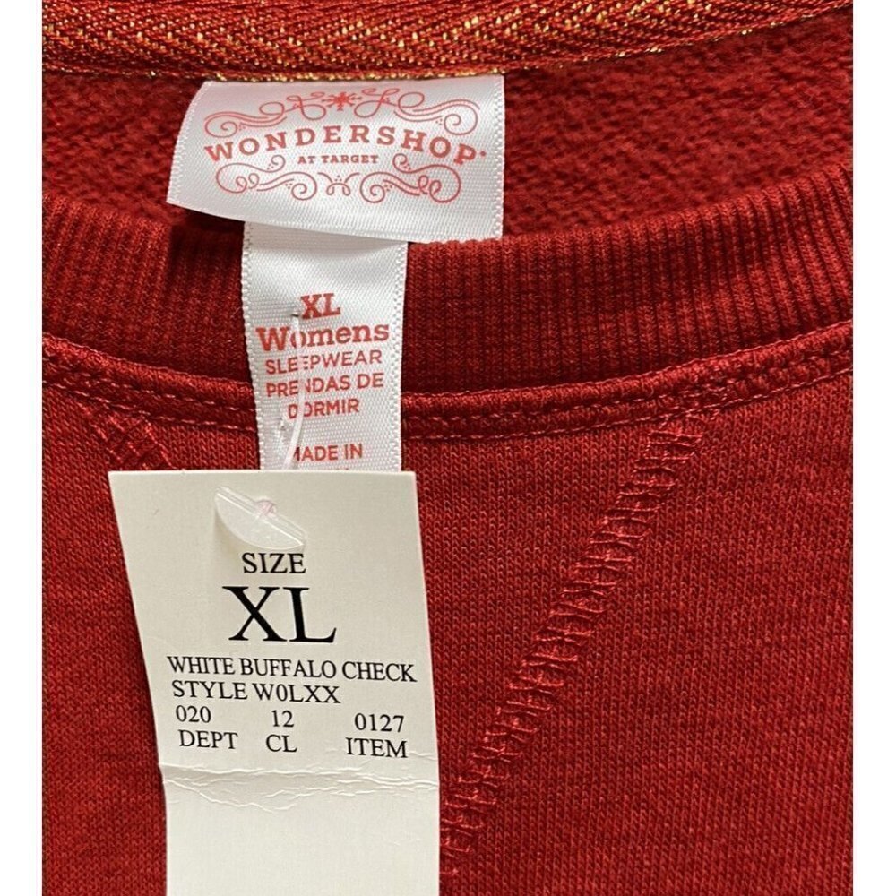 Wondershop Womens Plaid Flannel Pajama Red Top  XL New - Picture 3 of 5